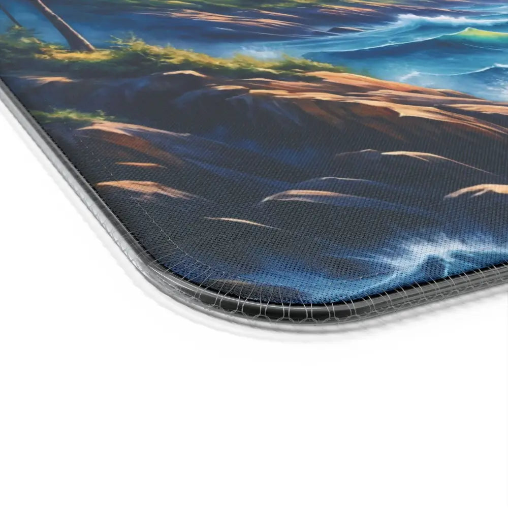 Anti-fatigue mouse pad with vibrant celestial tide beach scene design for gaming and work