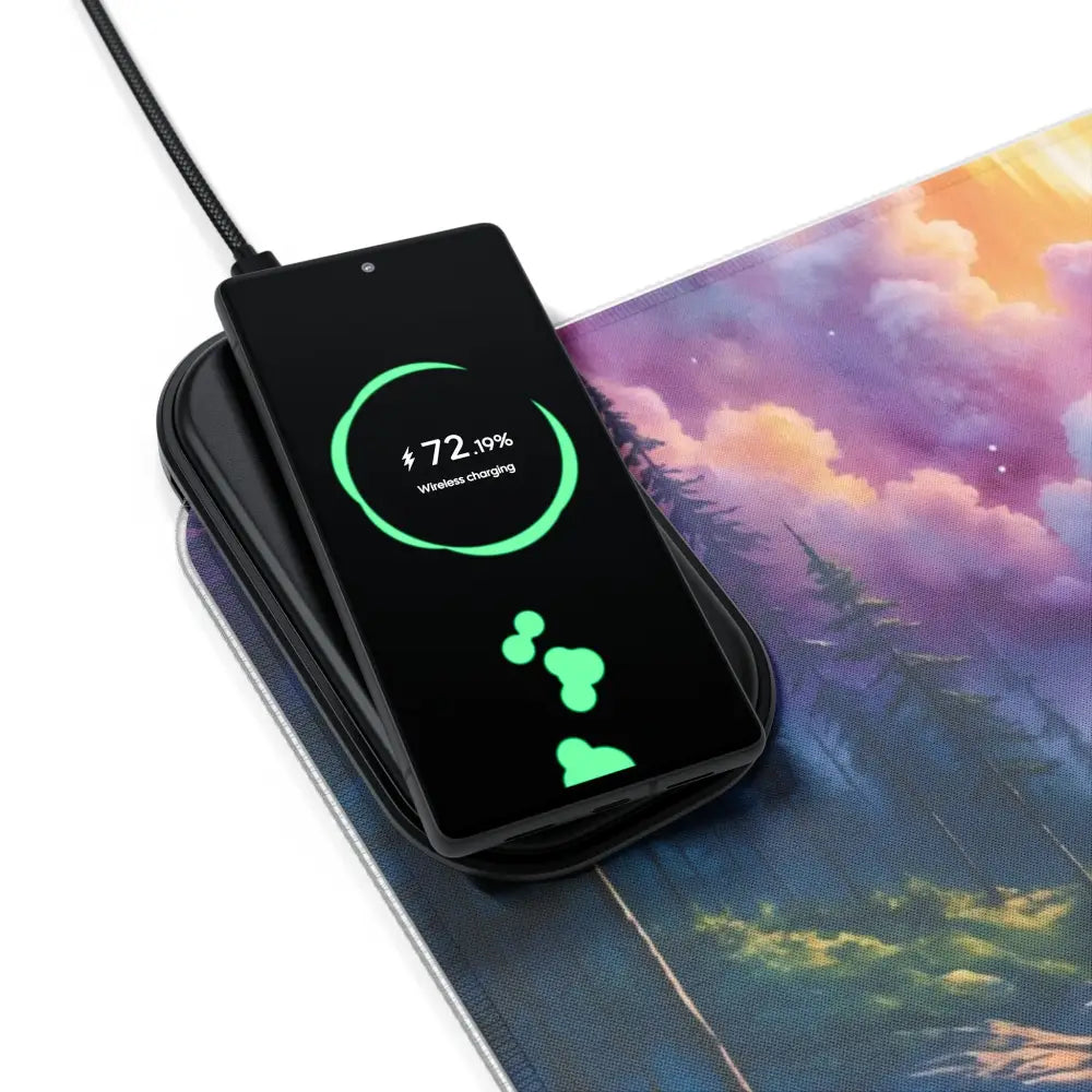 Gaming Mouse Pad Celestial Tide with wireless charging pad for smartphone power