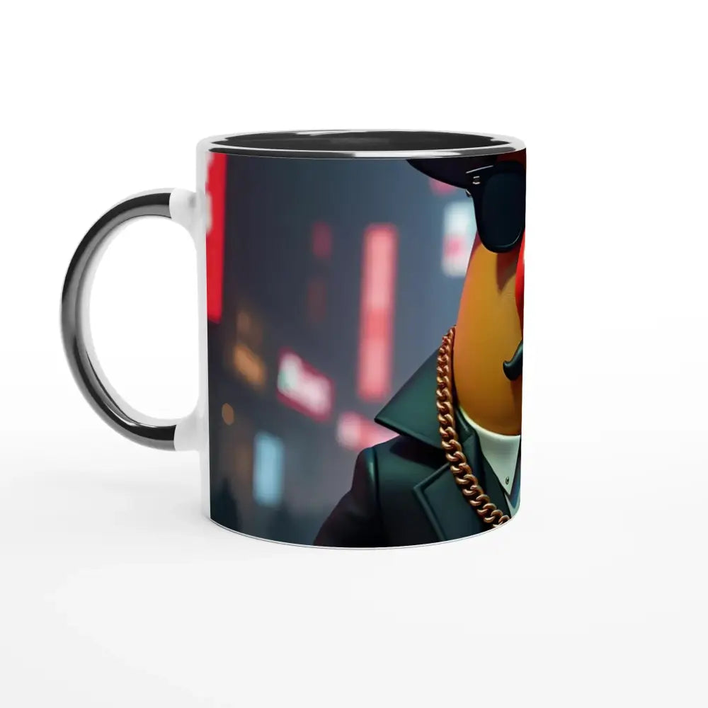 Gangster cartoon design on PixiOnyx 11oz Ceramic Mug featuring the Gangster Potato character