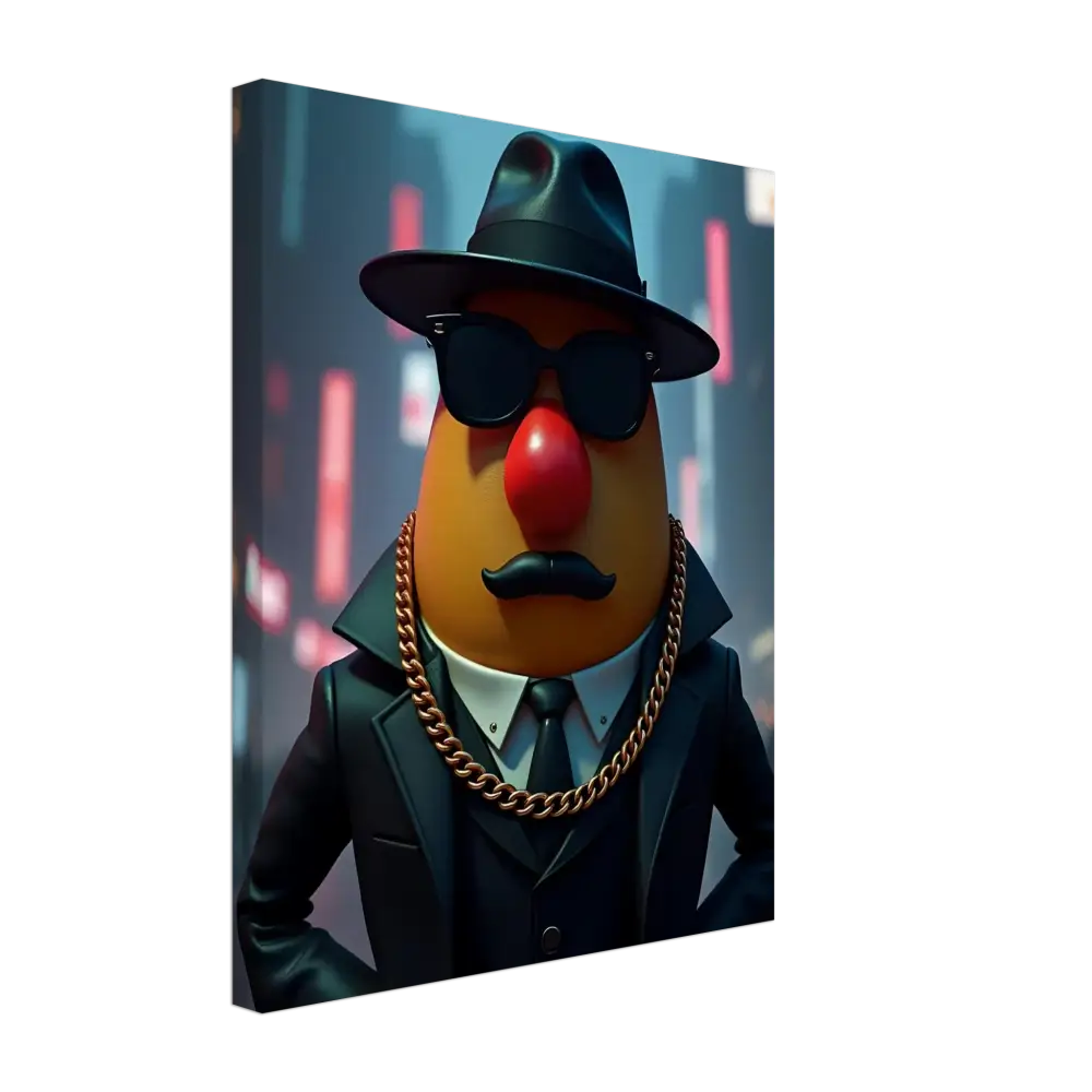 Gangster Mr. Potato Head art on Canvas Print by PixiOnyx for stylish home decor