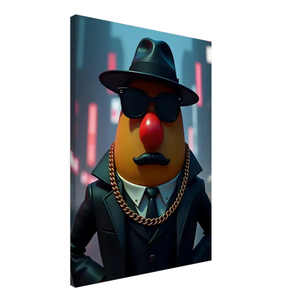 Gangster Potato head canvas print by PixiOnyx showcasing a playful potato character