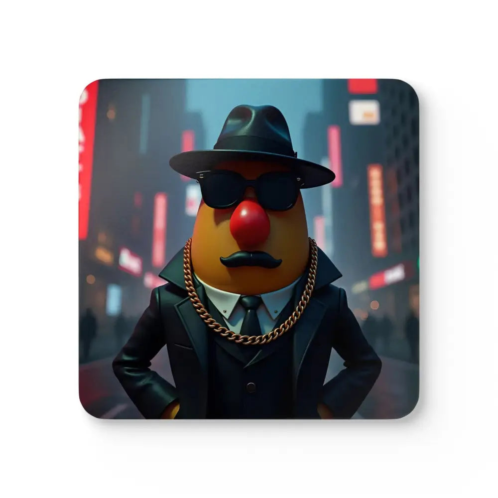 Gangster Mr. Potato Head coaster from PixiOnyx Mob Munch Series urban table art