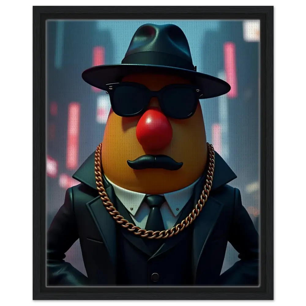 Gangster Mr. Potato Head framed canvas art from PixiOnyx product collection