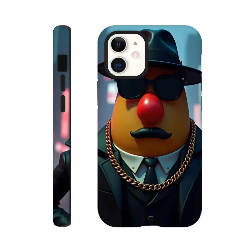 Potato head gangster phone case for iPhone by PixiOnyx featuring a tough design