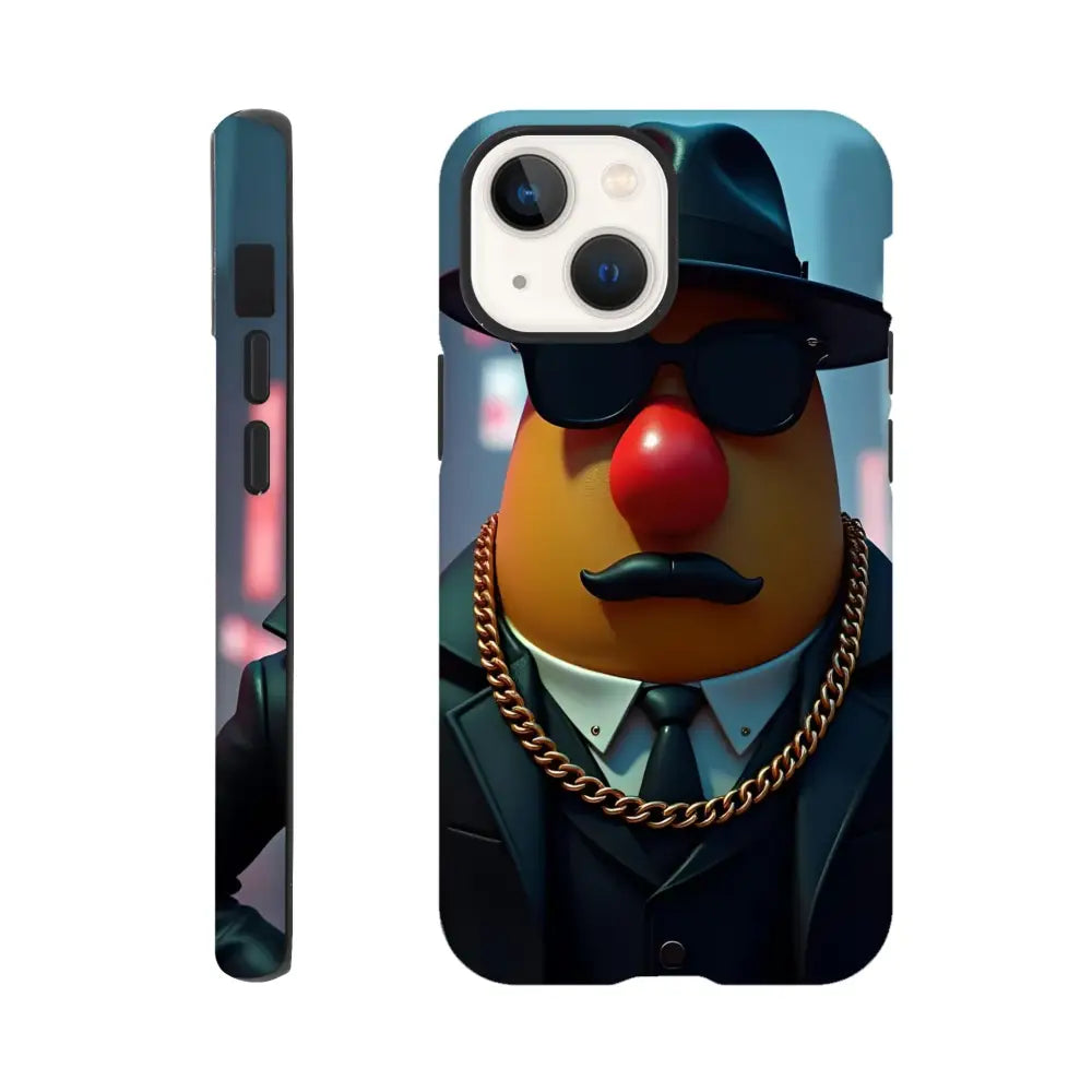 Phone case featuring Mr Potato Head gangster design for iPhone from PixiOnyx