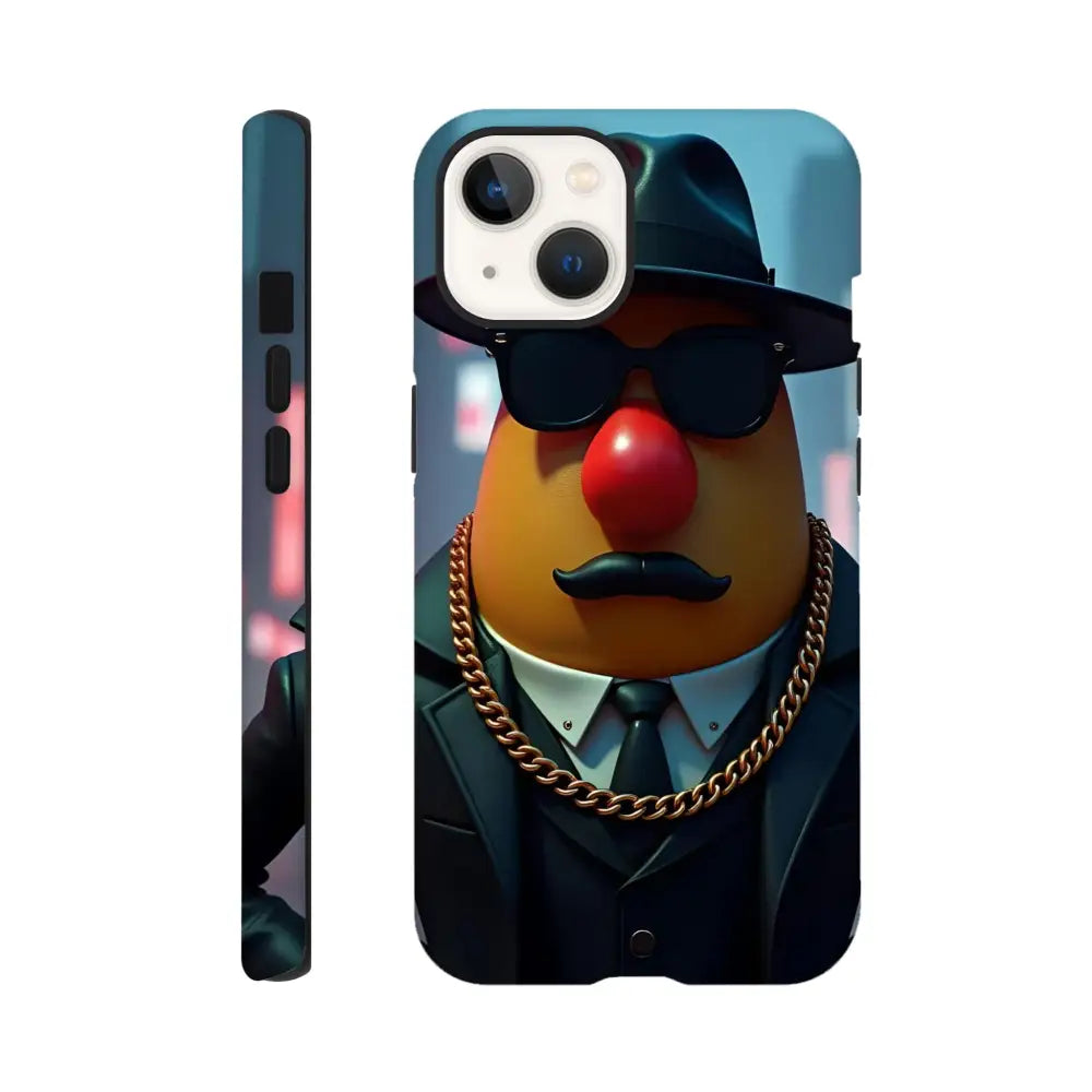 Gangster Mr. Potato Head themed Tough iPhone Case by PixiOnyx