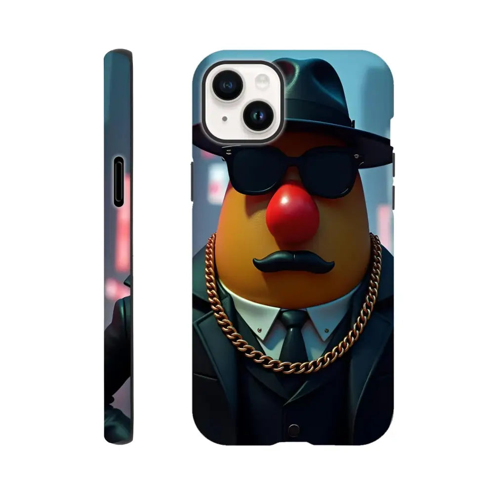 Gangster Potato Tough iPhone Case with Potato Head design by PixiOnyx