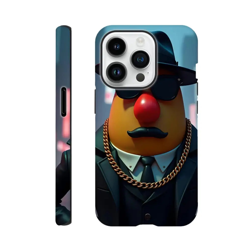 Gangster Mr Potato Head themed tough iPhone case on PixiOnyx product page