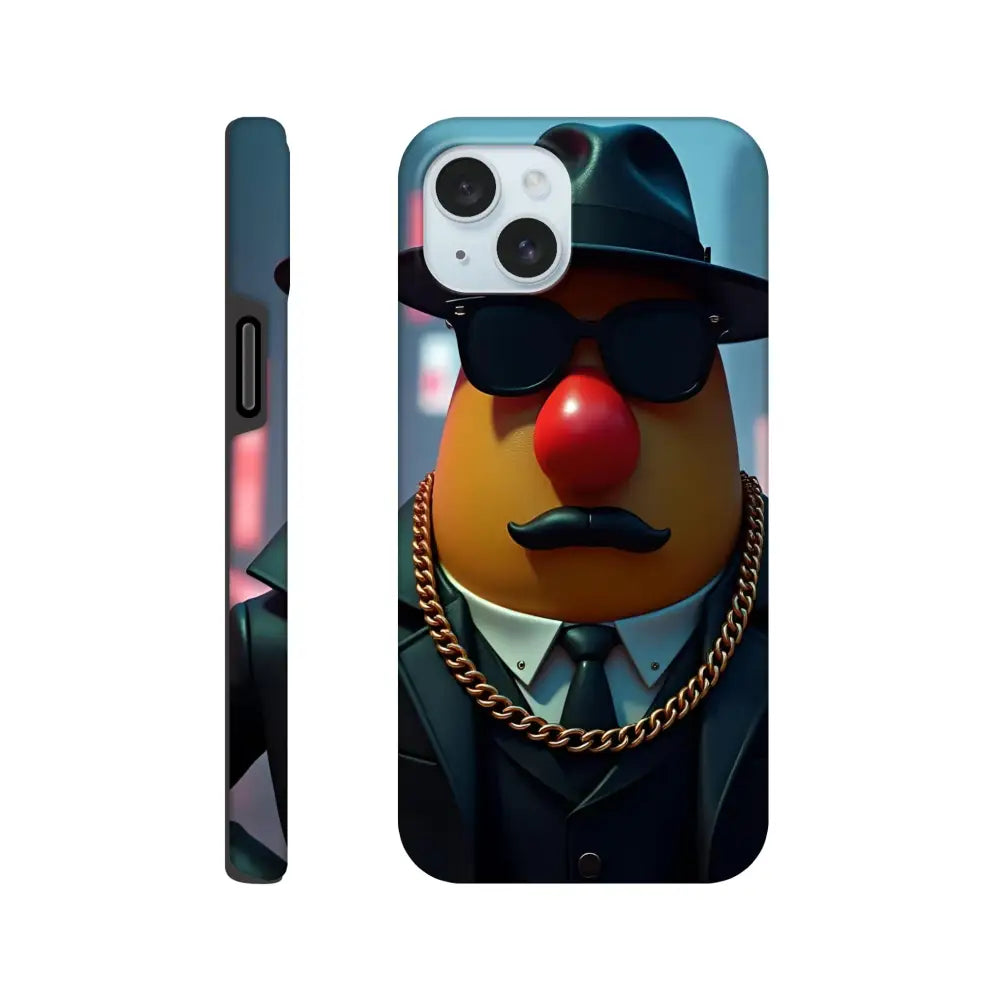 Phone case featuring Mr. Potato Head gangster design for iPhone from PixiOnyx