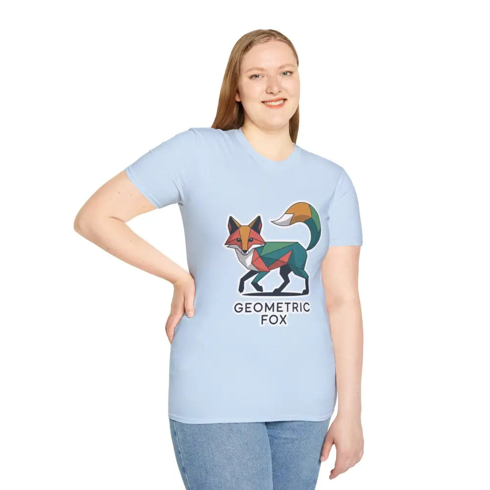 Geometric Fox T Shirt | Minimalist Animal Tee for Nature Lovers | Perfect Gift Wildlife Enthusiasts Birthdays Earth Day