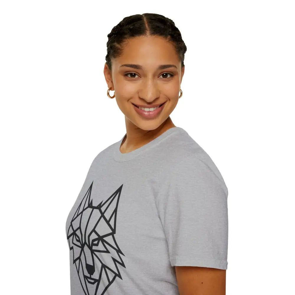 Geometric Wolf T Shirt | Unisex Softstyle Tee Lover Gift Nature Apparel Animal Fashion Unique Graphic