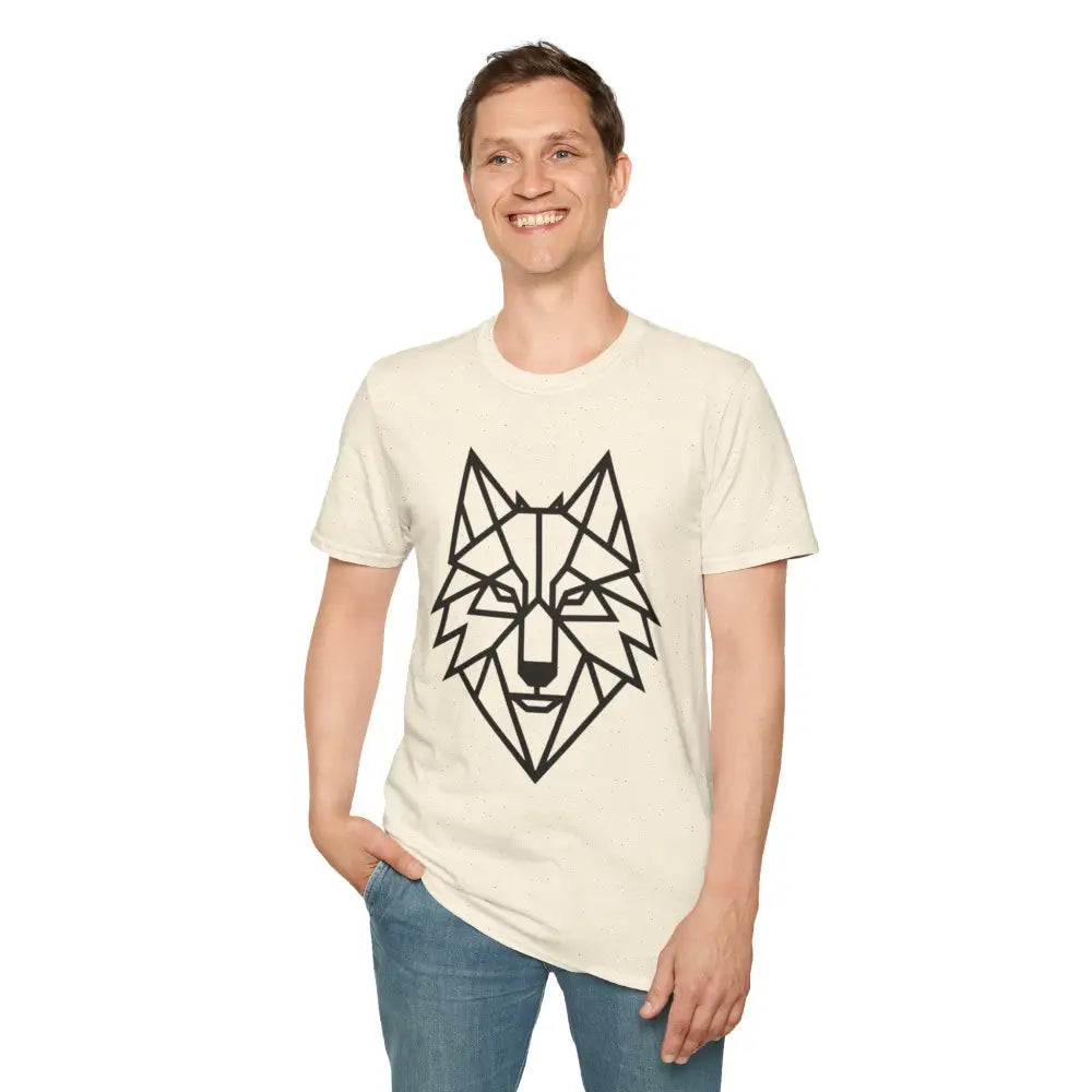 Geometric Wolf T Shirt | Unisex Softstyle Tee Lover Gift Nature Apparel Animal Fashion Unique Graphic