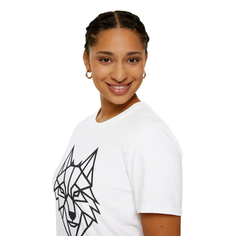 Geometric Wolf T Shirt | Unisex Softstyle Tee Lover Gift Nature Apparel Animal Fashion Unique Graphic