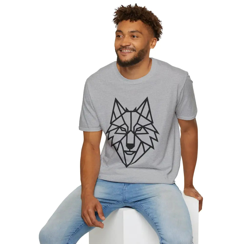 Geometric Wolf T Shirt | Unisex Softstyle Tee Lover Gift Nature Apparel Animal Fashion Unique Graphic