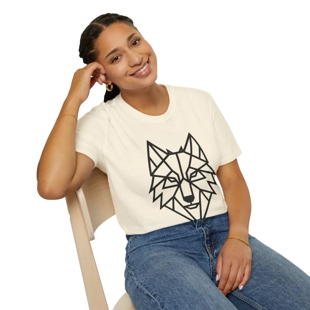 Geometric Wolf T Shirt | Unisex Softstyle Tee Lover Gift Nature Apparel Animal Fashion Unique Graphic