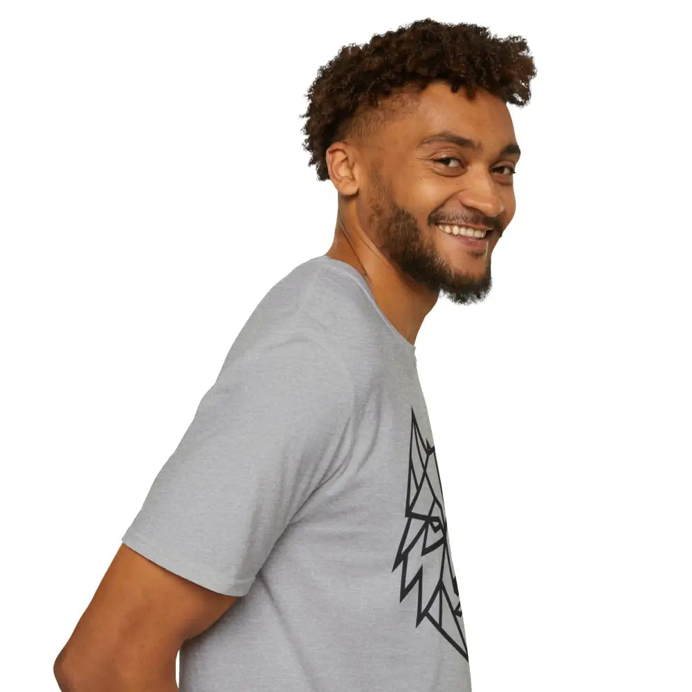 Geometric Wolf T Shirt | Unisex Softstyle Tee Lover Gift Nature Apparel Animal Fashion Unique Graphic