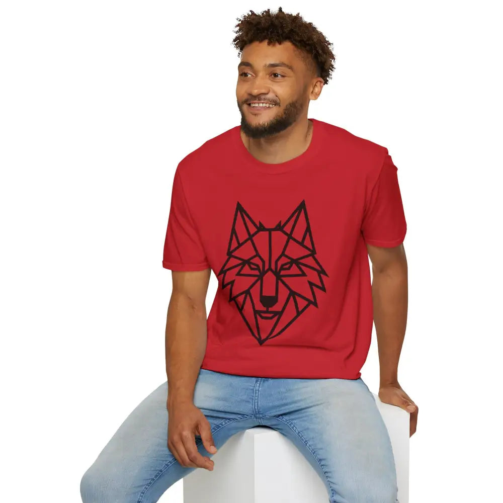 Geometric Wolf T Shirt | Unisex Softstyle Tee Lover Gift Nature Apparel Animal Fashion Unique Graphic