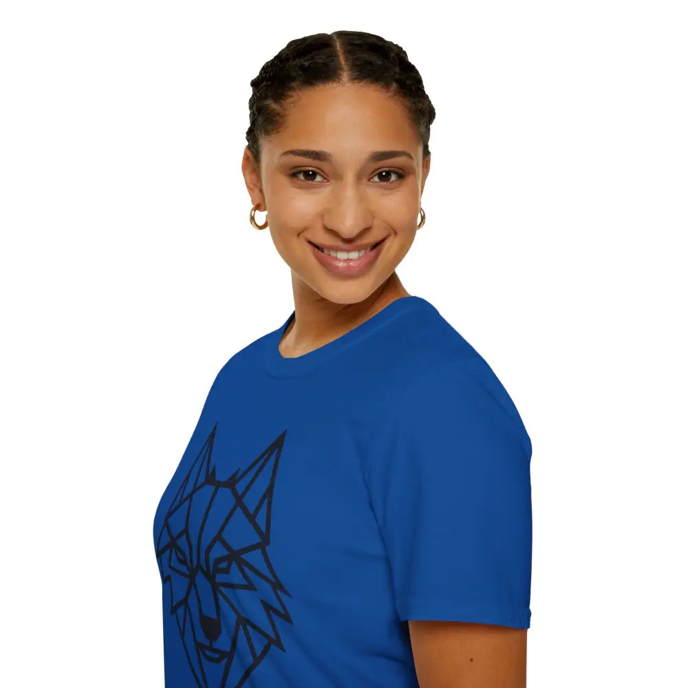 Geometric Wolf T Shirt | Unisex Softstyle Tee Lover Gift Nature Apparel Animal Fashion Unique Graphic