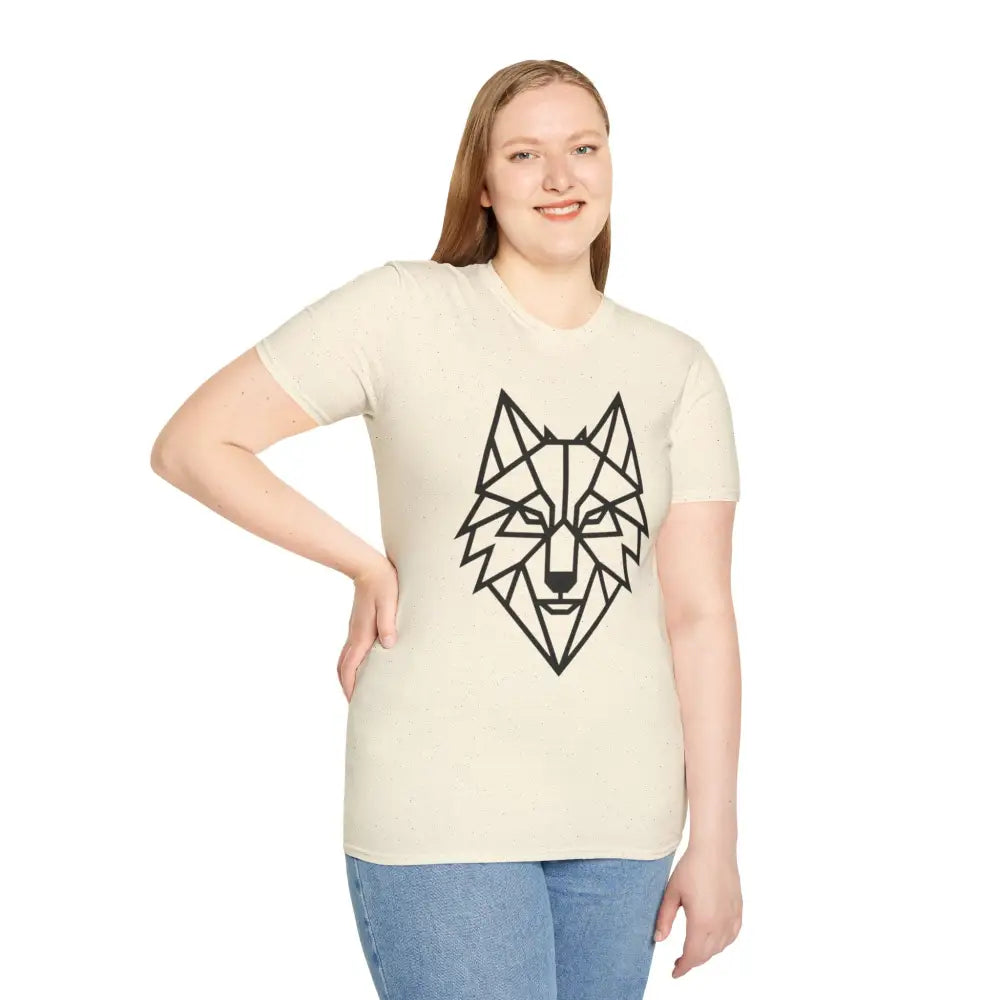 Geometric Wolf T Shirt | Unisex Softstyle Tee Lover Gift Nature Apparel Animal Fashion Unique Graphic