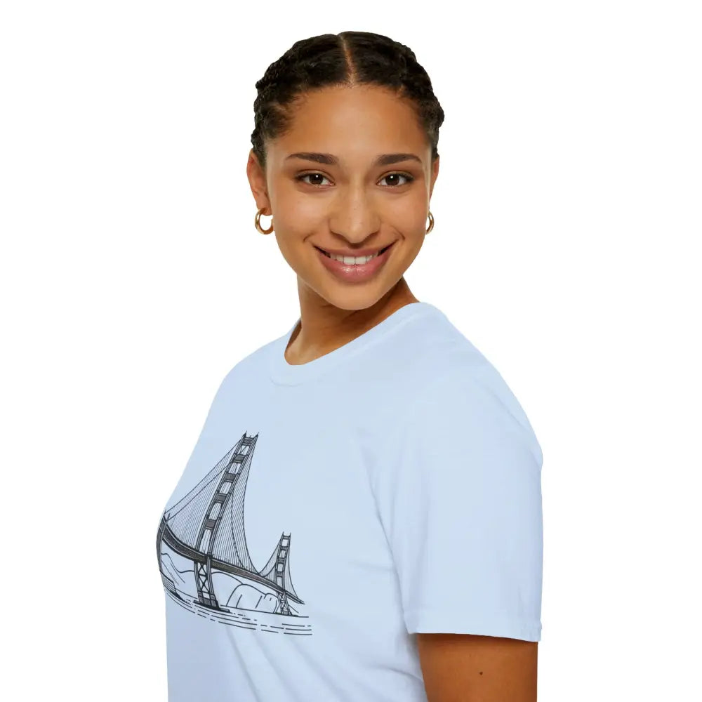 Golden Gate Bridge Unisex Softstyle T Shirt Perfect Gift Casual Wear Travel Souvenir San Francisco Apparel