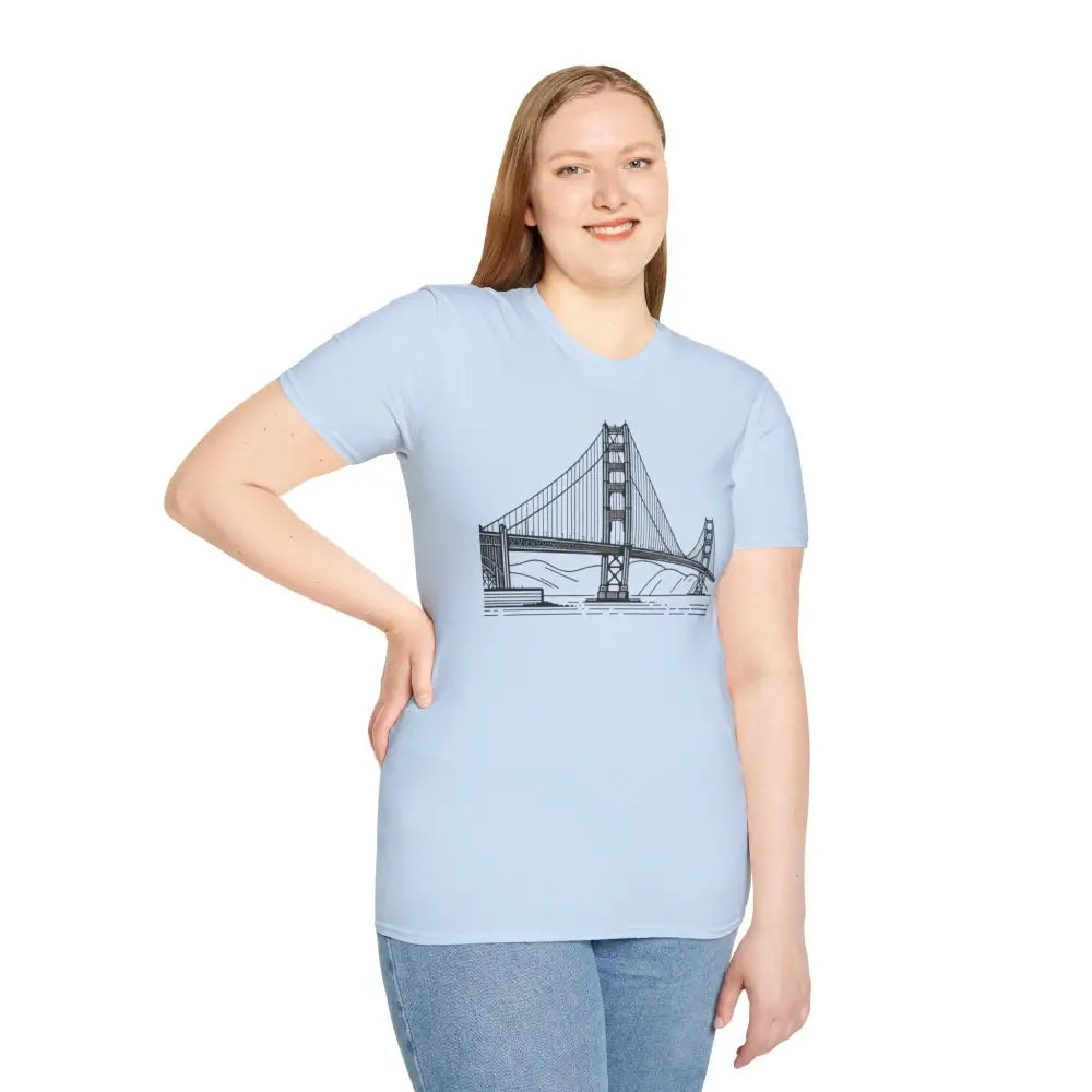 Golden Gate Bridge Unisex Softstyle T Shirt Perfect Gift Casual Wear Travel Souvenir San Francisco Apparel