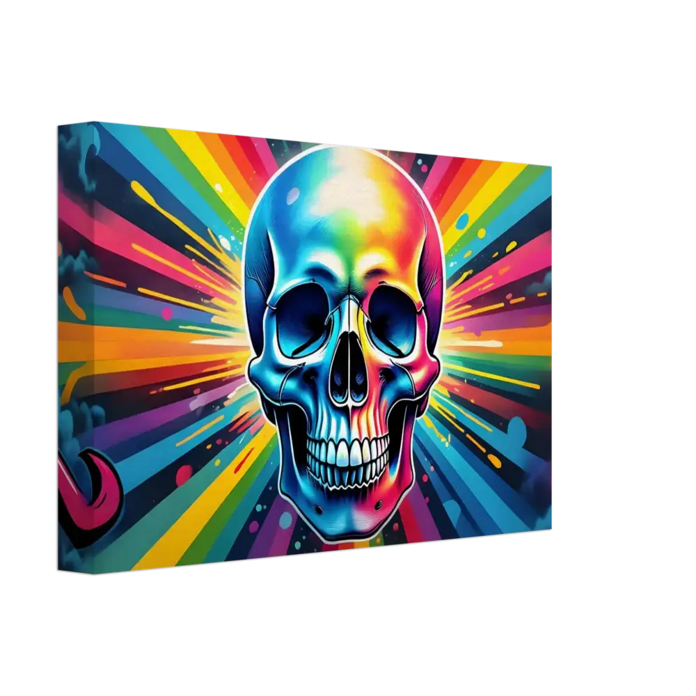 Colorful skull canvas art from Graffiti Skullburst Canvas Psychedelic Street Art collection