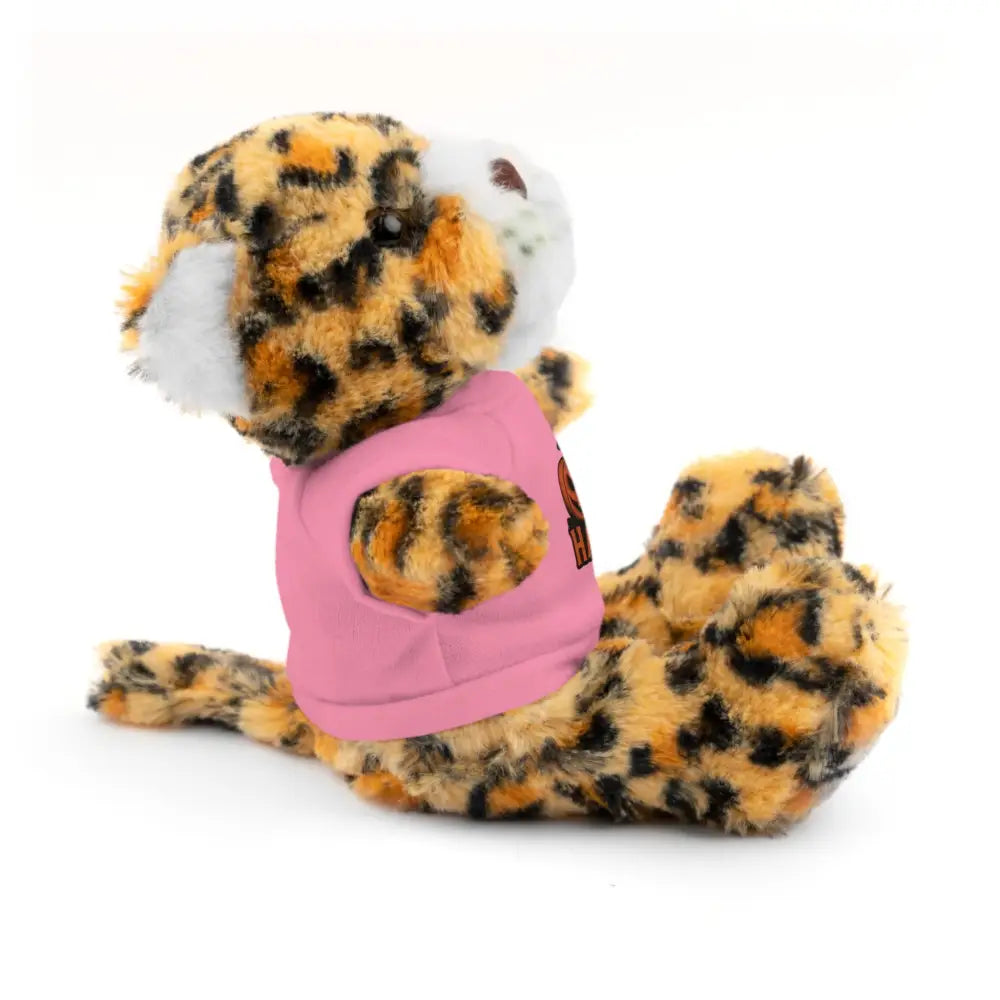 Leopard print plush toy with pink shirt from PixiOnyx Halloween Haunted House collection