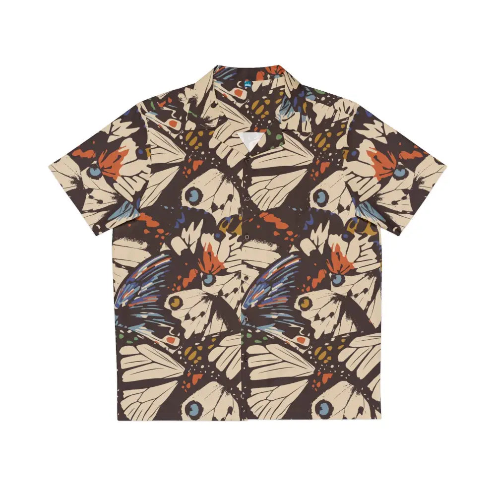 Butterfly-patterned short-sleeved Hawaiian shirt from PixiOnyx Tropical Apparel for men