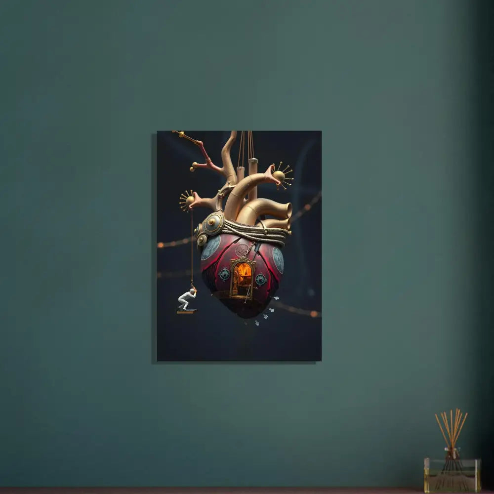 Steampunk heart art on Heart Machine Aluminum Print from PixiOnyx Dreamcore Panel