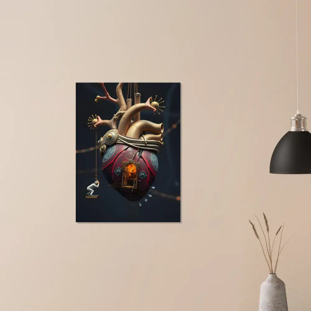 Steampunk heart art on Heart Machine Canvas in Surreal Wall Art collection