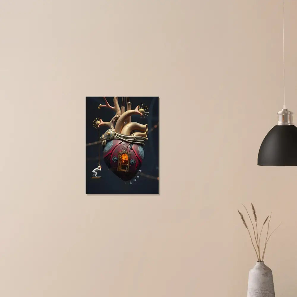 Surreal anatomical heart art on Heart Machine Canvas The Bleeding Threshold PixiOnyx Wall Art