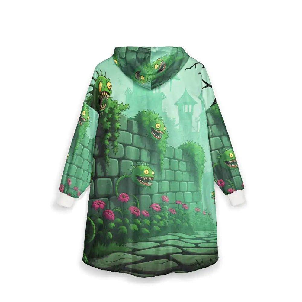 Green monster-themed hooded blanket from Hooded Blanket Grinvine Grove PixiOnyx Monstercore Cozywear