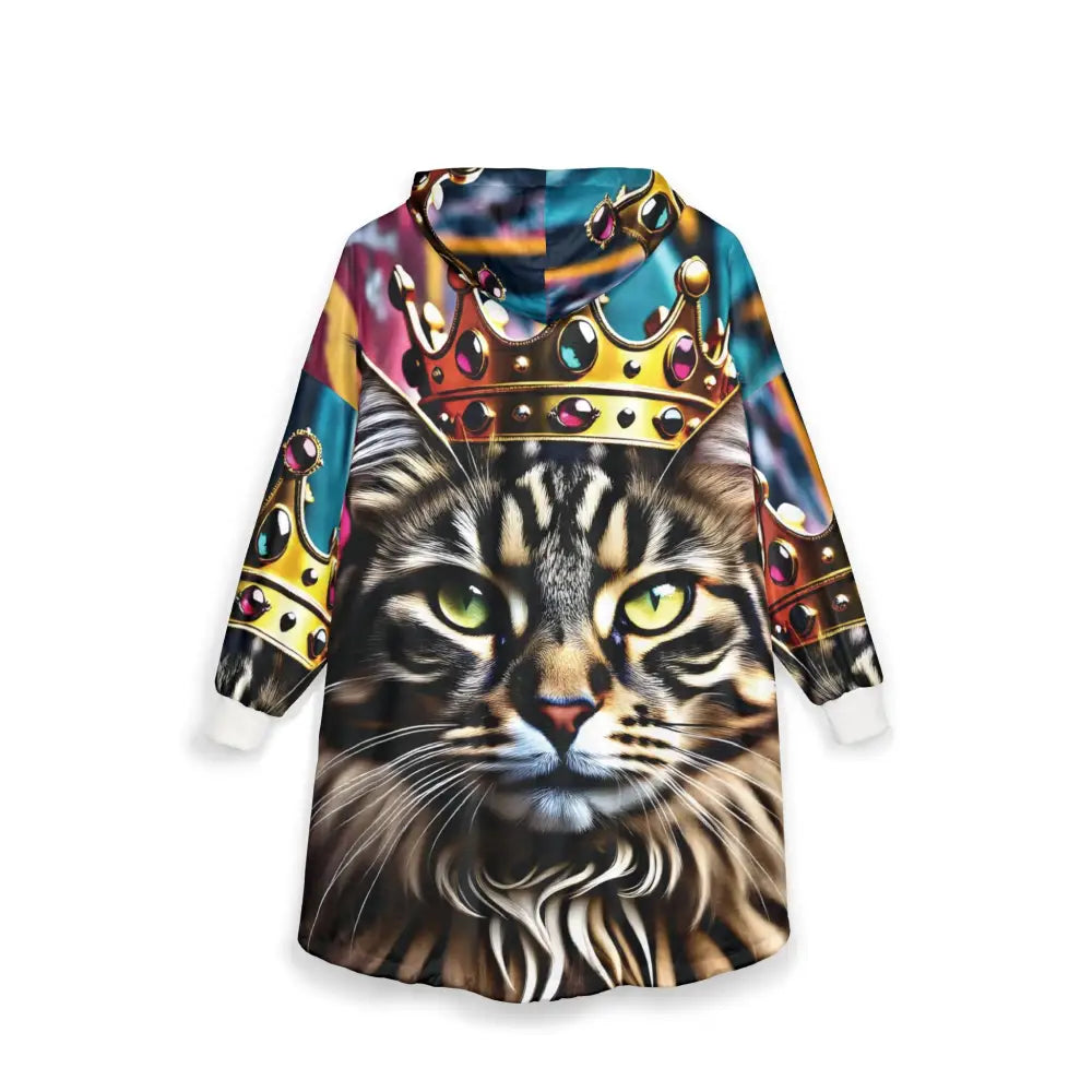 Cat-themed hooded blanket dress from PixiOnyx Royal Meowjesty wearable throw