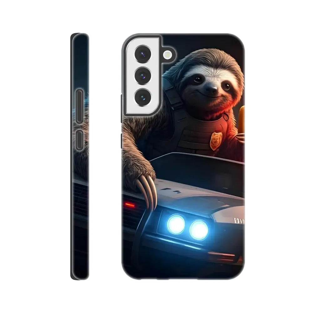 Sloth police phone case for Samsung Tough Case, featured in Hot Pursuit Cold Hotdog by PixiOnyx Slothcore Defense