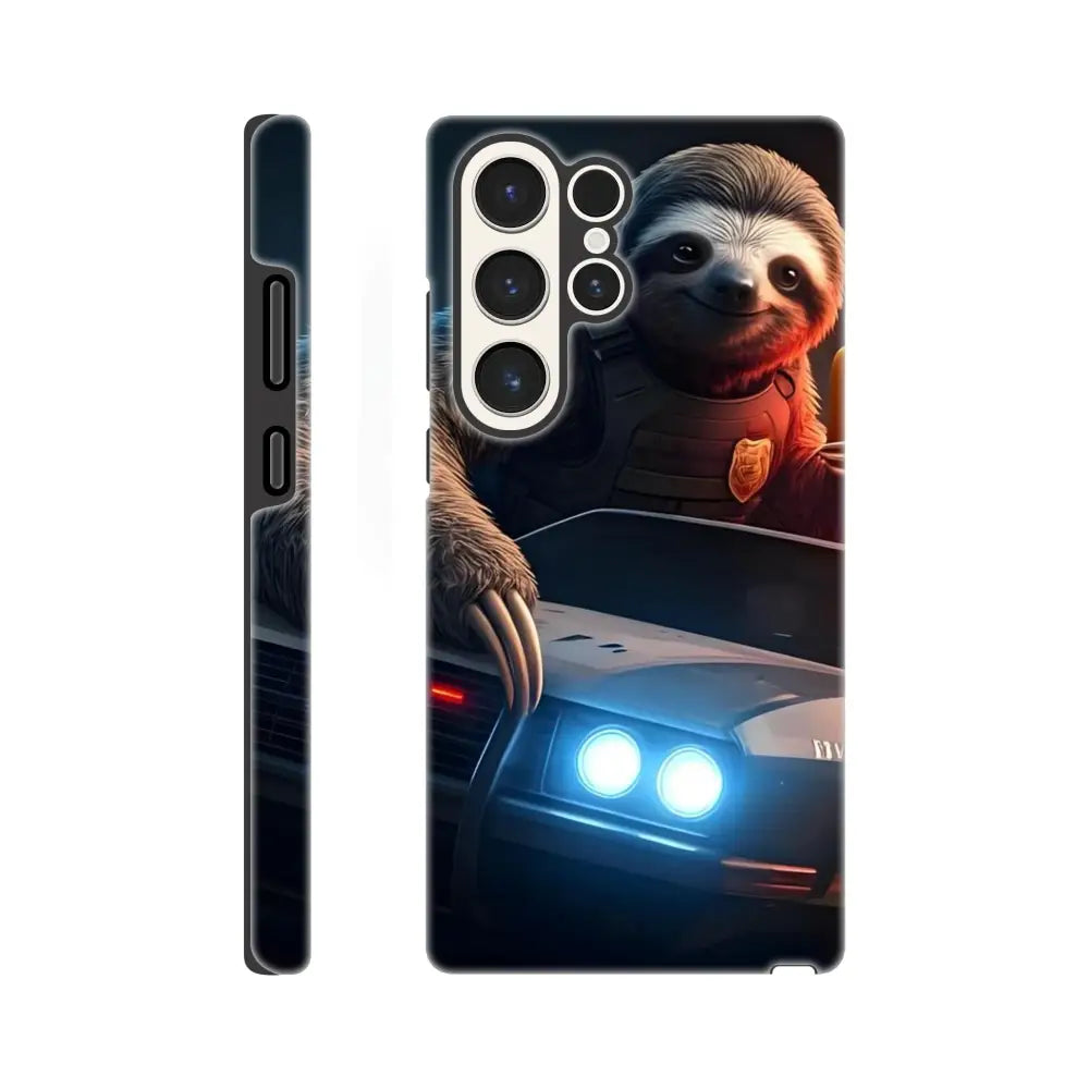 Sloth police phone case for Samsung Tough Case from PixiOnyx Hot Pursuit Cold Hotdog collection