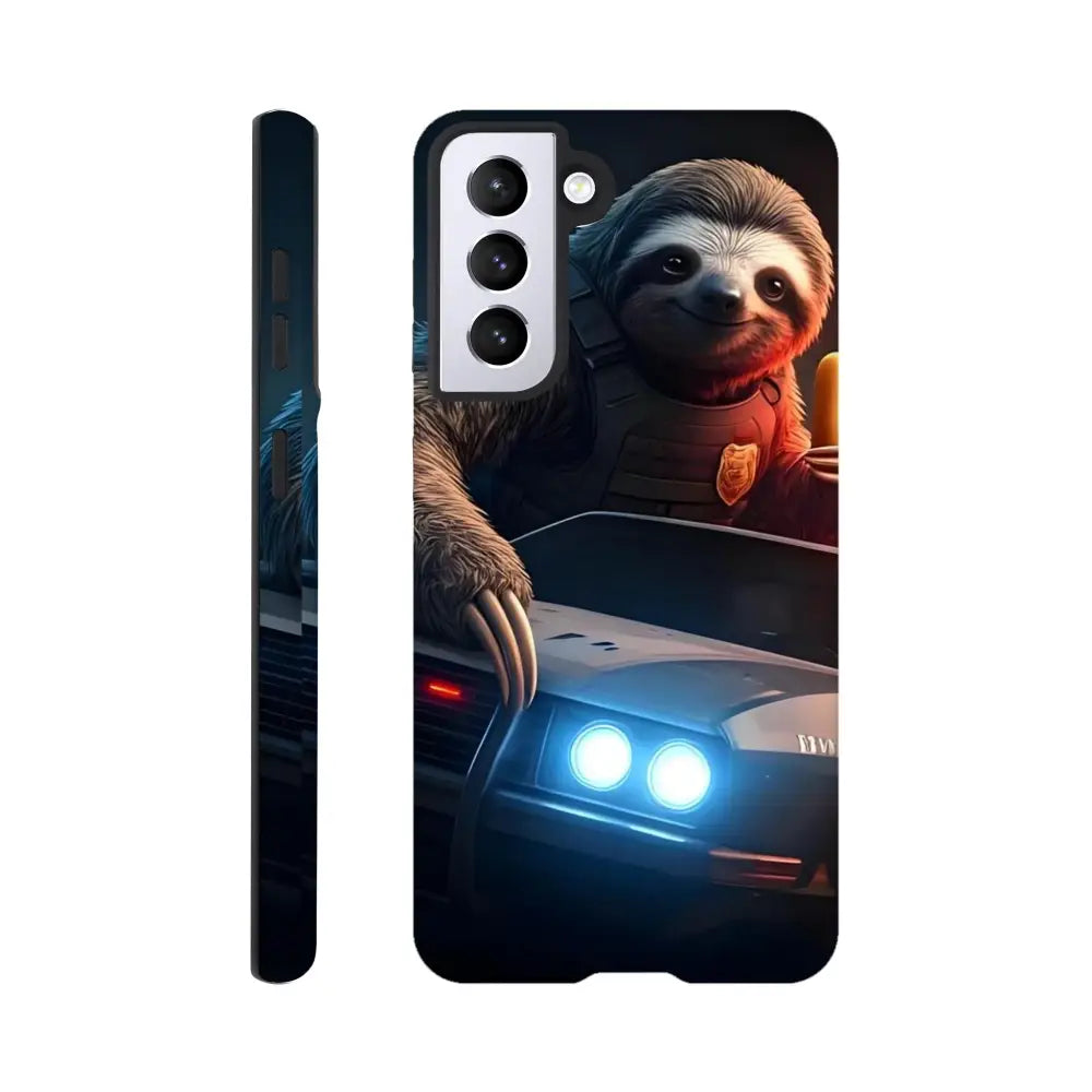 Sloth police phone case for Samsung Tough Case from PixiOnyx Hot Pursuit Cold Hotdog collection