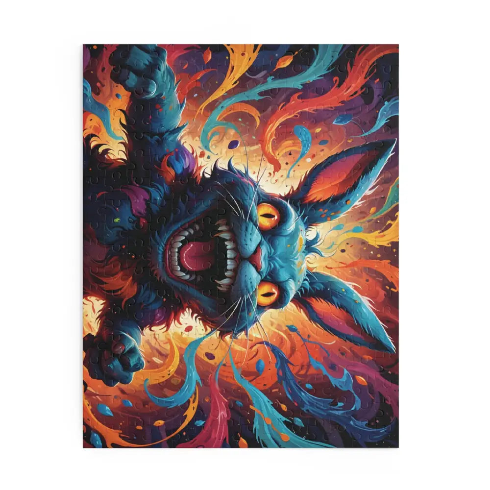 Colorful cat puzzle from Inferno Giggle Jigsaw Puzzle Psycho Cottontail Quartet PixiOnyx Chaotic Game Night Edition