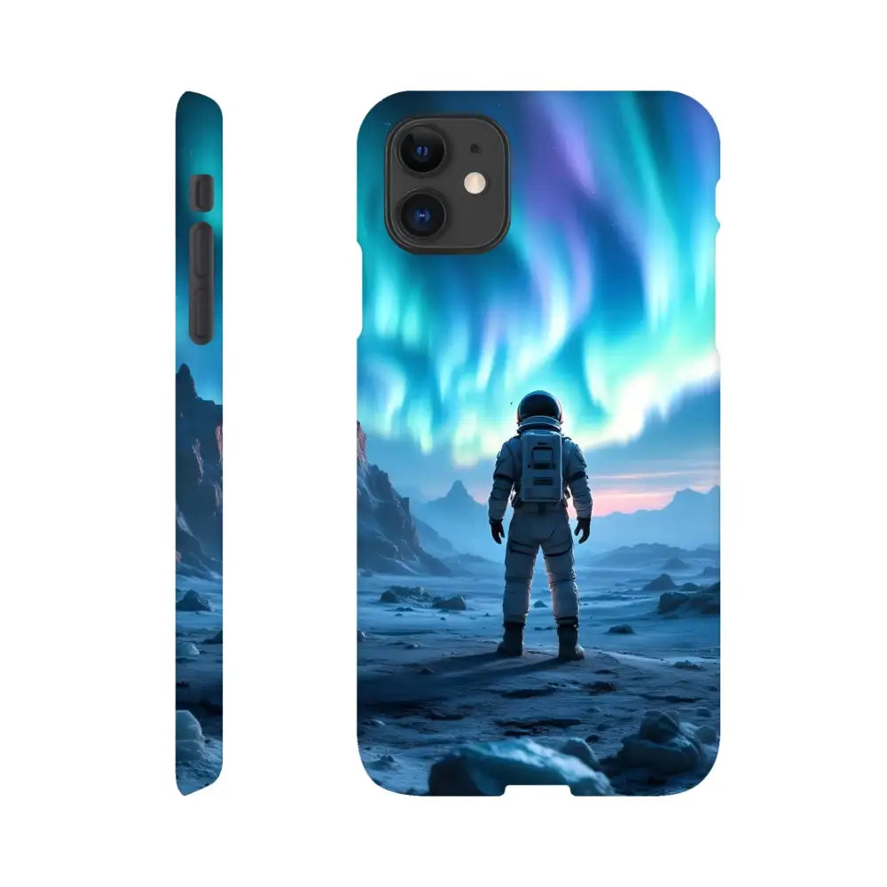 Astronaut under Aurora iPhone Slim Case by PixiOnyx Stargaze Wrap
