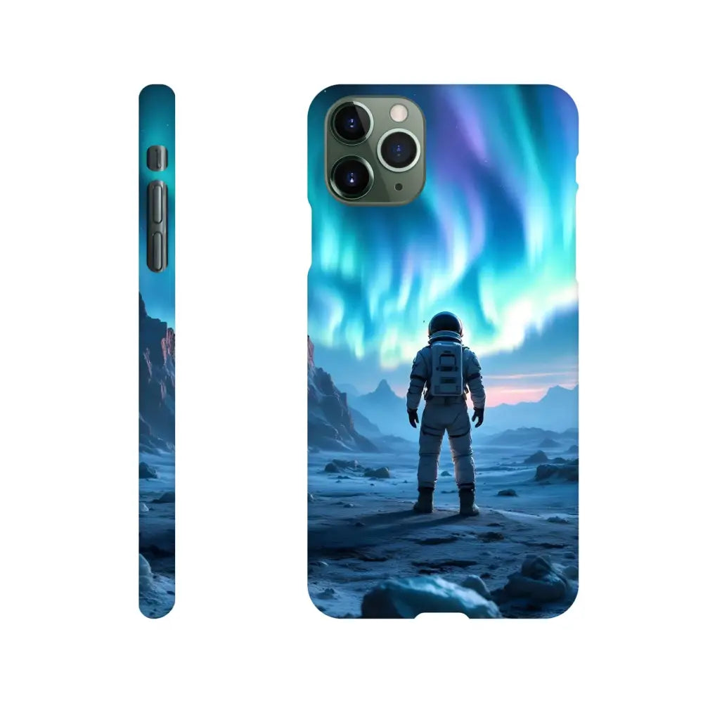 Astronaut-themed iPhone Slim Case with Aurora design from PixiOnyx Stargaze Wrap