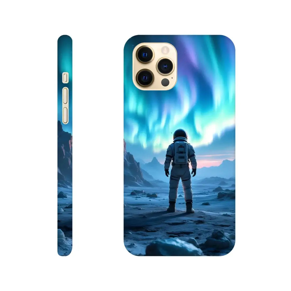 Astronaut-themed iPhone Slim Case with Aurora design from PixiOnyx Stargaze Wrap