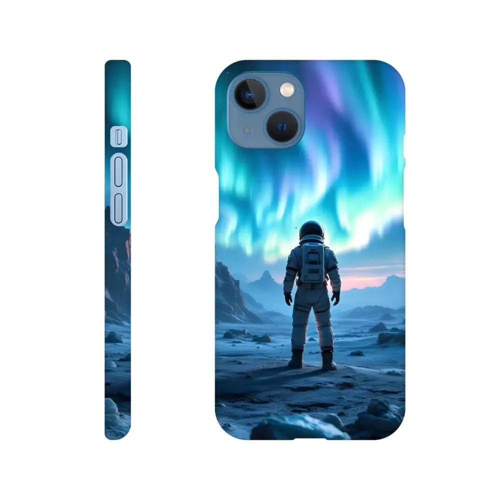 Astronaut under Aurora phone case for iPhone Slim Case PixiOnyx Stargaze Wrap