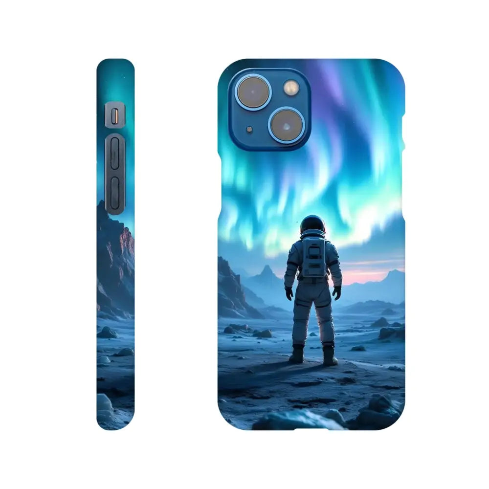 IPhone Slim Case with Astronaut under Aurora design by PixiOnyx Stargaze Wrap