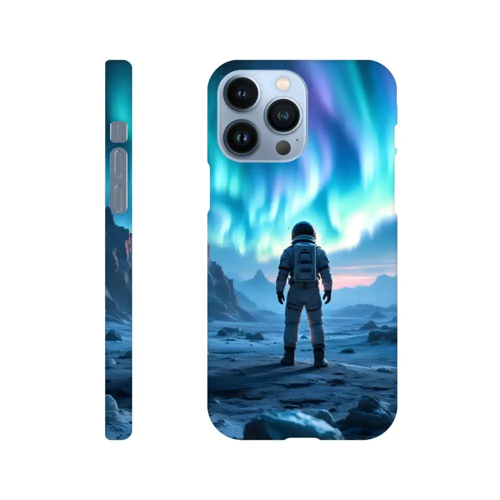 IPhone Slim Case featuring Astronaut Under Aurora design by PixiOnyx Stargaze Wrap