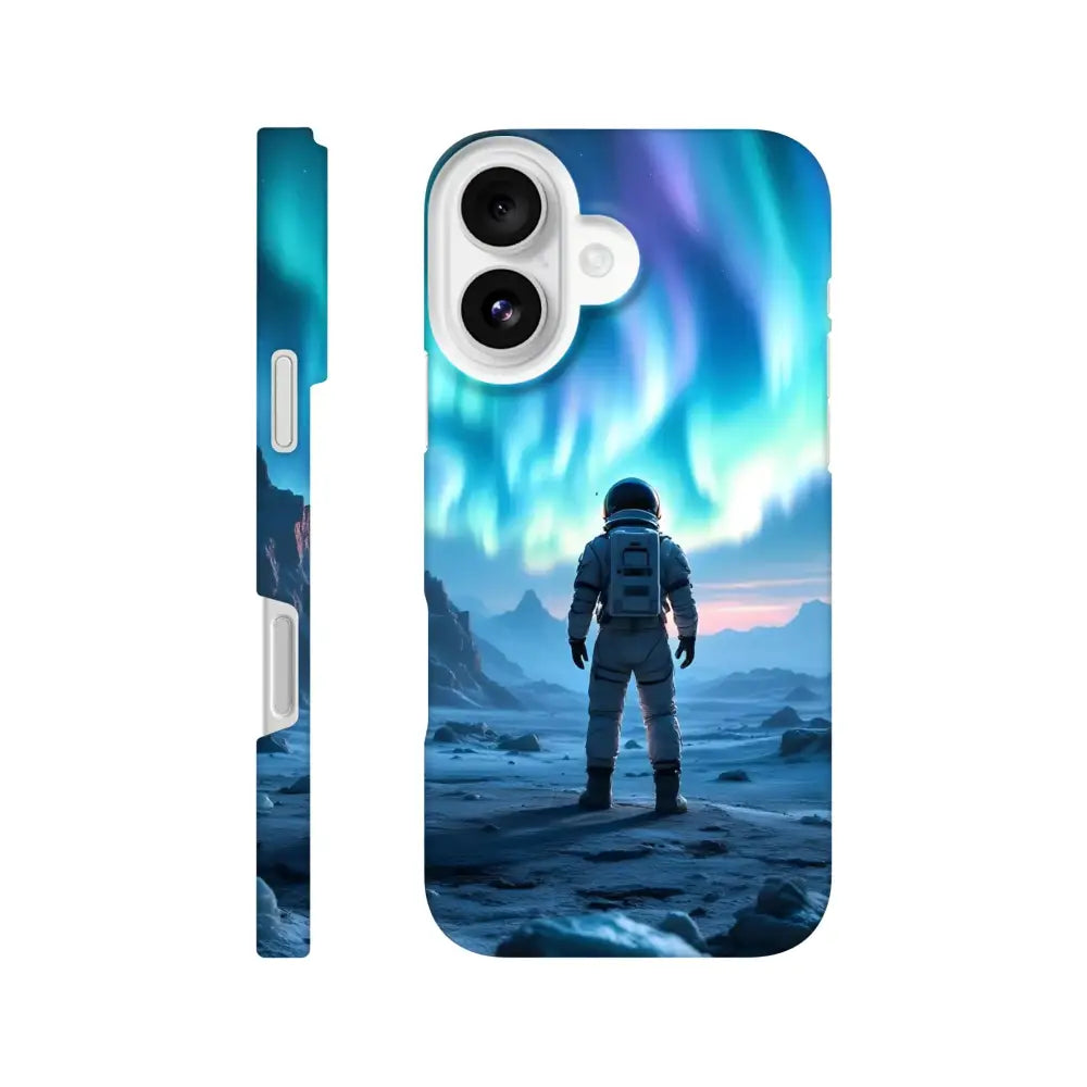 Astronaut-themed iPhone Slim Case with Aurora design from PixiOnyx Stargaze Wrap
