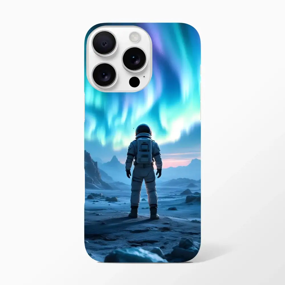IPhone Slim Case with Astronaut Under Aurora design by PixiOnyx Stargaze Wrap