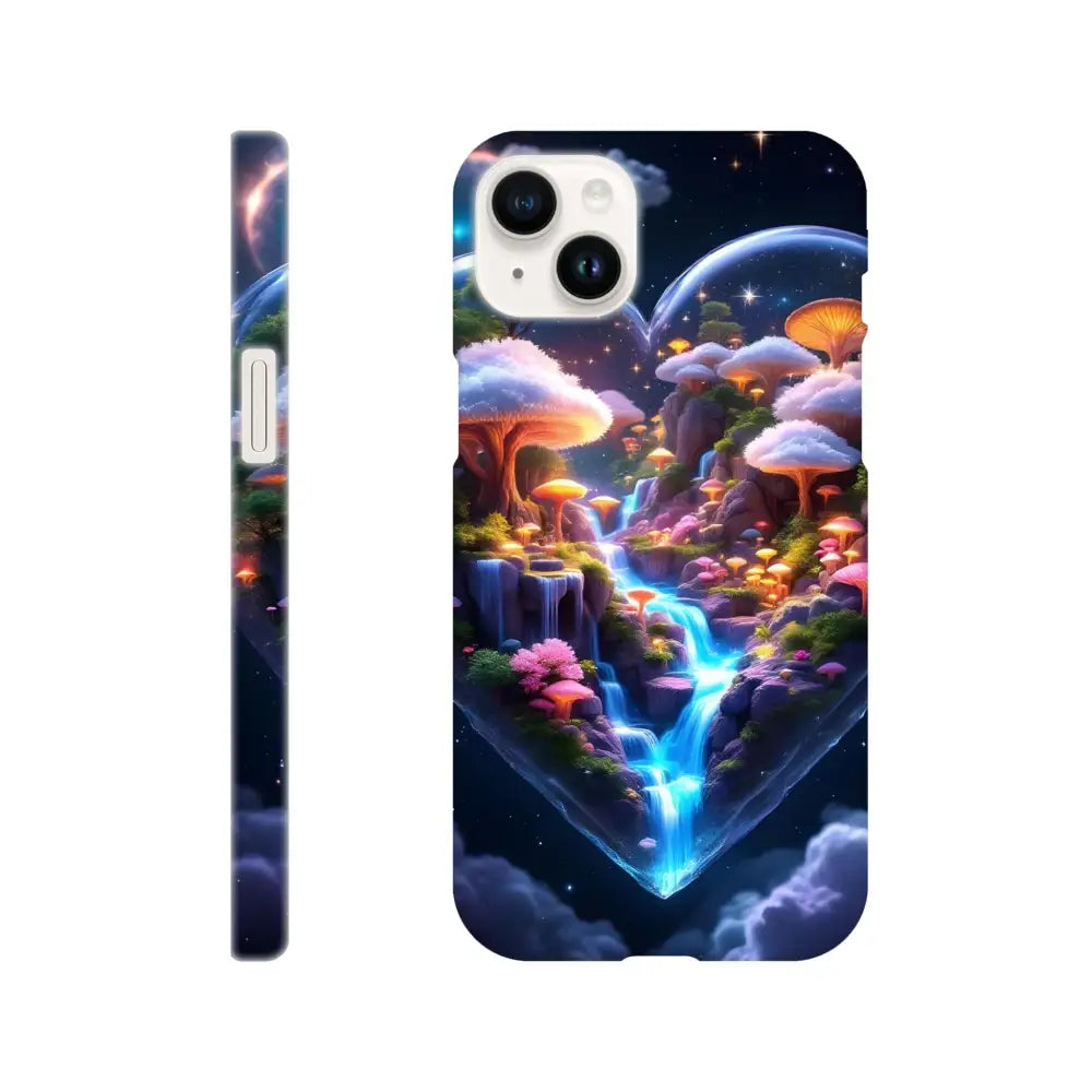 Fantasy landscape phone case for iPhone, Cosmic Heart design, PixiOnyx Lightform Edition