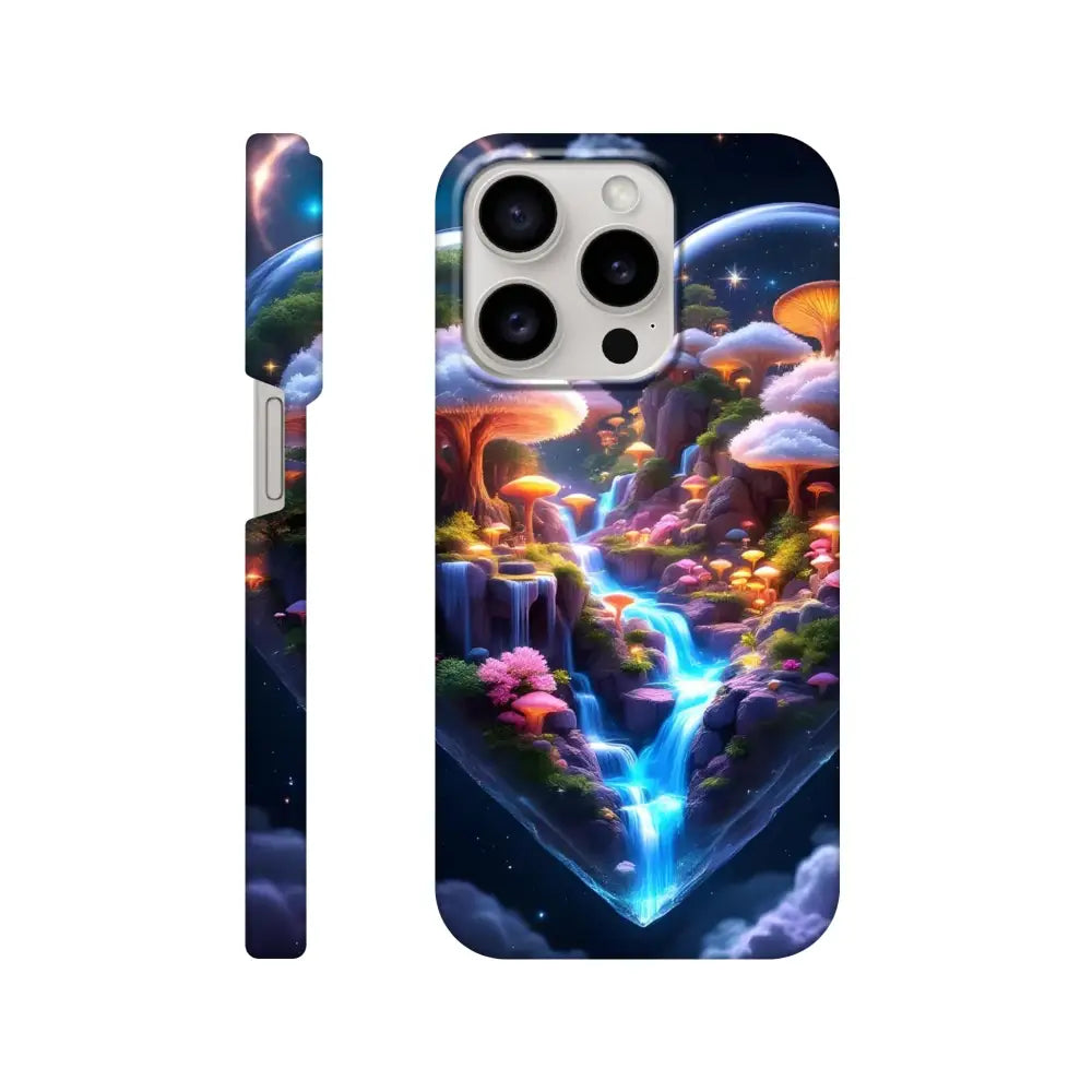 Fantasy landscape phone case featuring cosmic heart design for iPhone Slim Case PixiOnyx