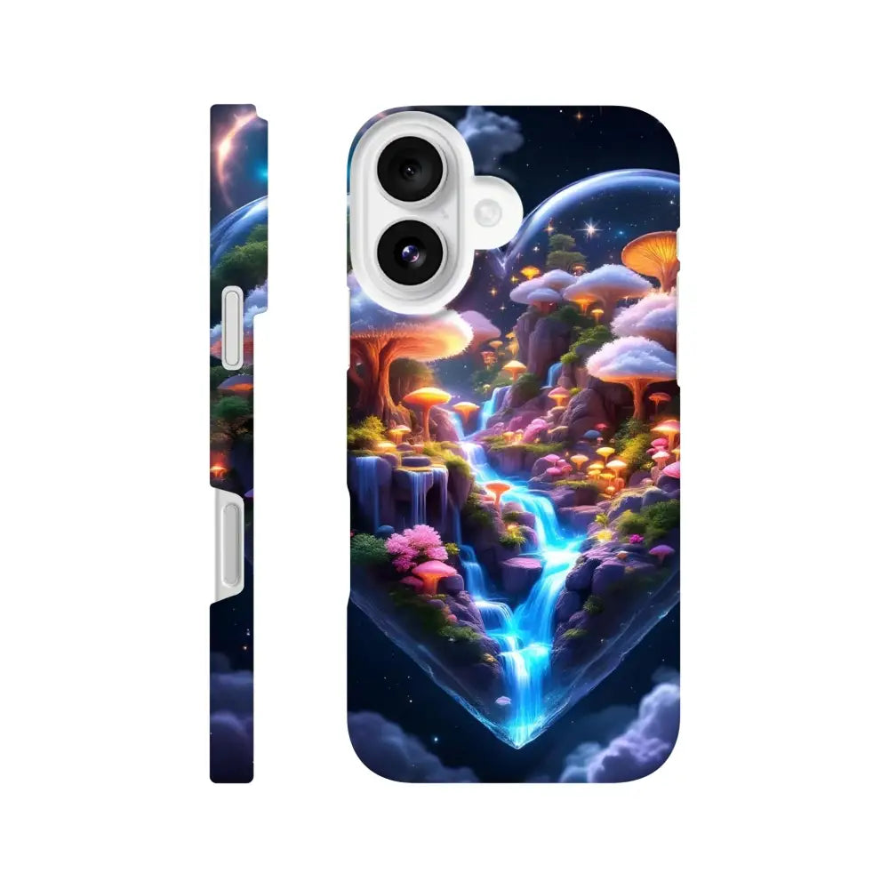 Fantasy landscape phone case featuring cosmic heart design for iPhone Slim Case PixiOnyx Lightform