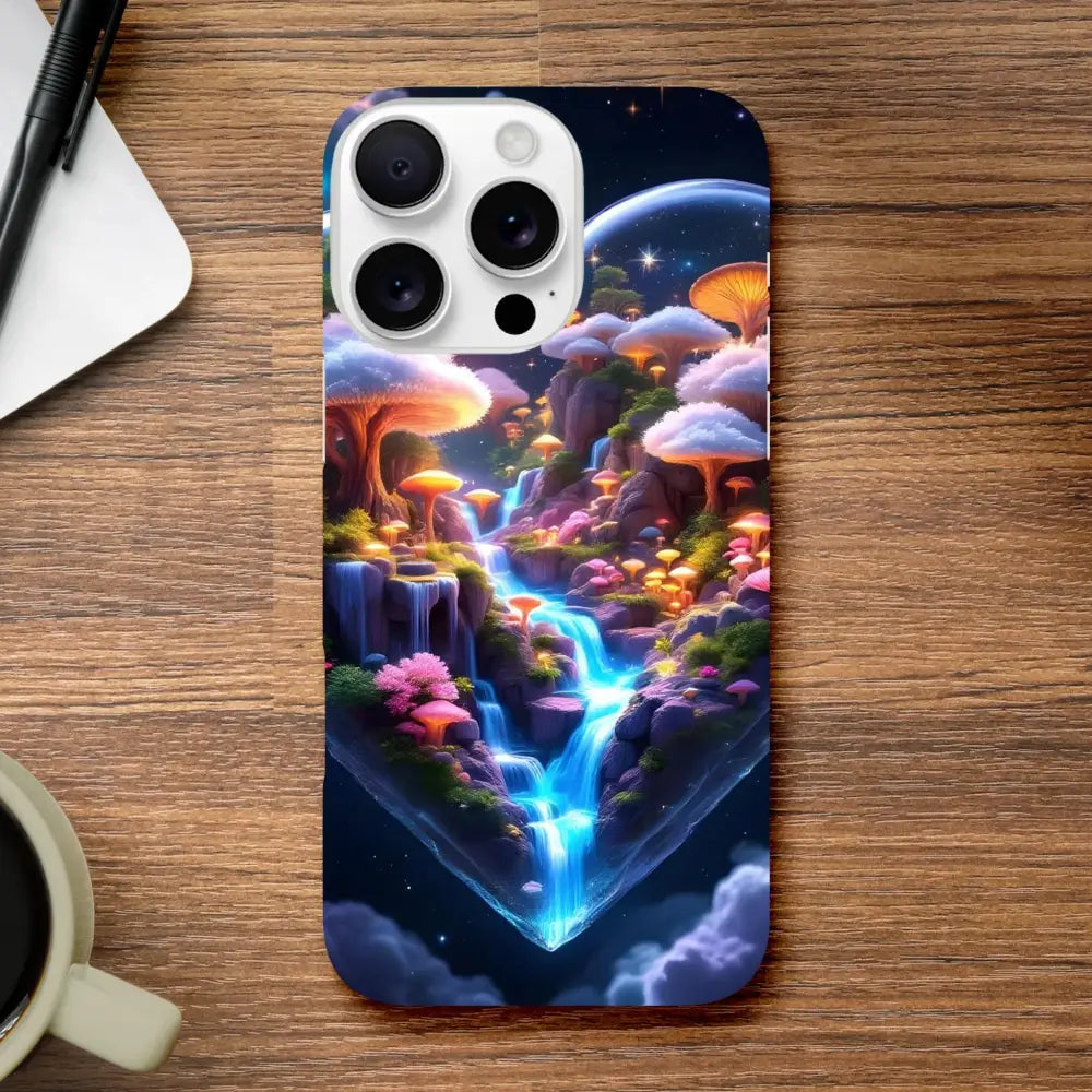 Fantasy mushroom waterfall phone case for iPhone Slim Case Cosmic Heart PixiOnyx Lightform