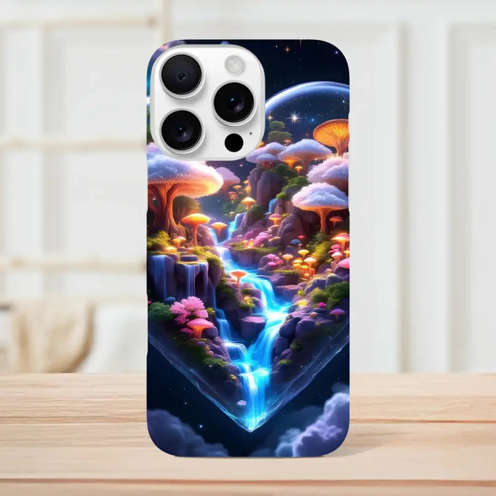 Fantasy mushroom waterfall phone case for iPhone Slim Case Cosmic Heart PixiOnyx Lightform
